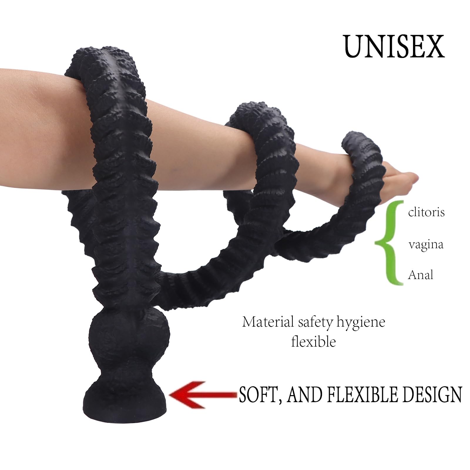 AMAZBEE AnalPlugs extra lunghi con ventose Butt Plugs in silicone per la dilatazione anale e vaginale Dildo anali filettati per la stimolazione della prostata e del punto G (L,1)