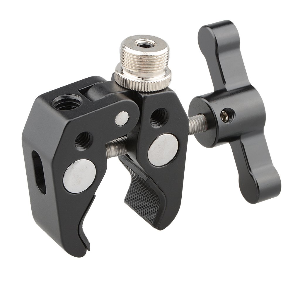 Super Clamp Cangrejo CAMVATE para fijar accesorios fotográficos en barras y trípodes de estudio
