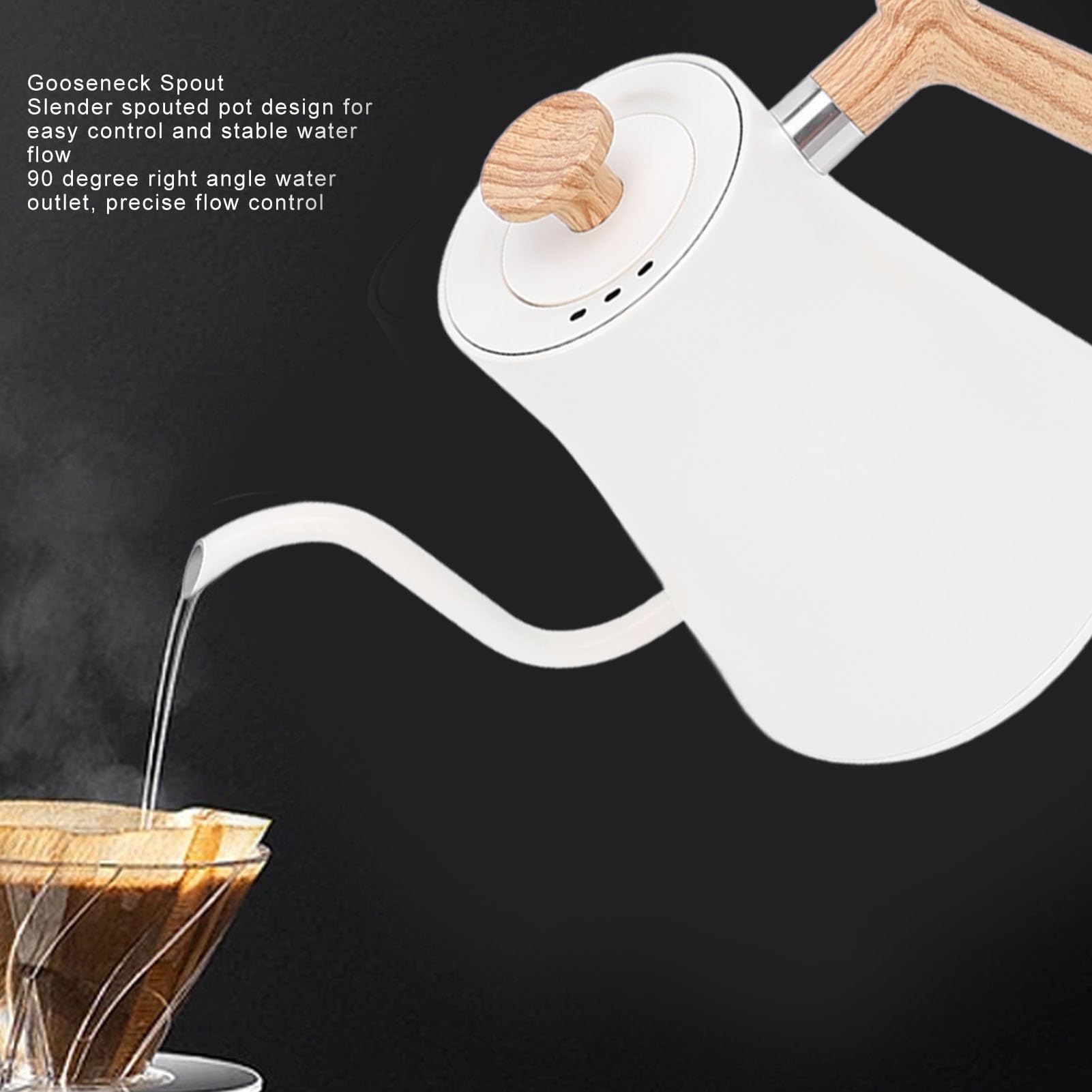 0.6L Zwanenhals Ketel Waterkoker Fijne Mond Elektrische Waterkoker Roestvrij Staal Koffie Hand Ponsen Elektrische Waterkokers Safehappy