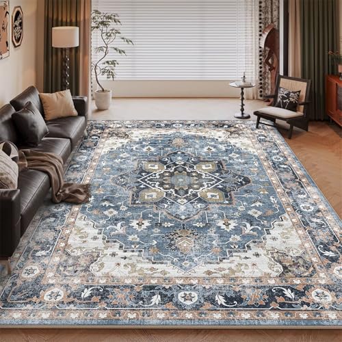 Tapis antidérapant 80x200cm bleu pour protection de sol bureau - 2