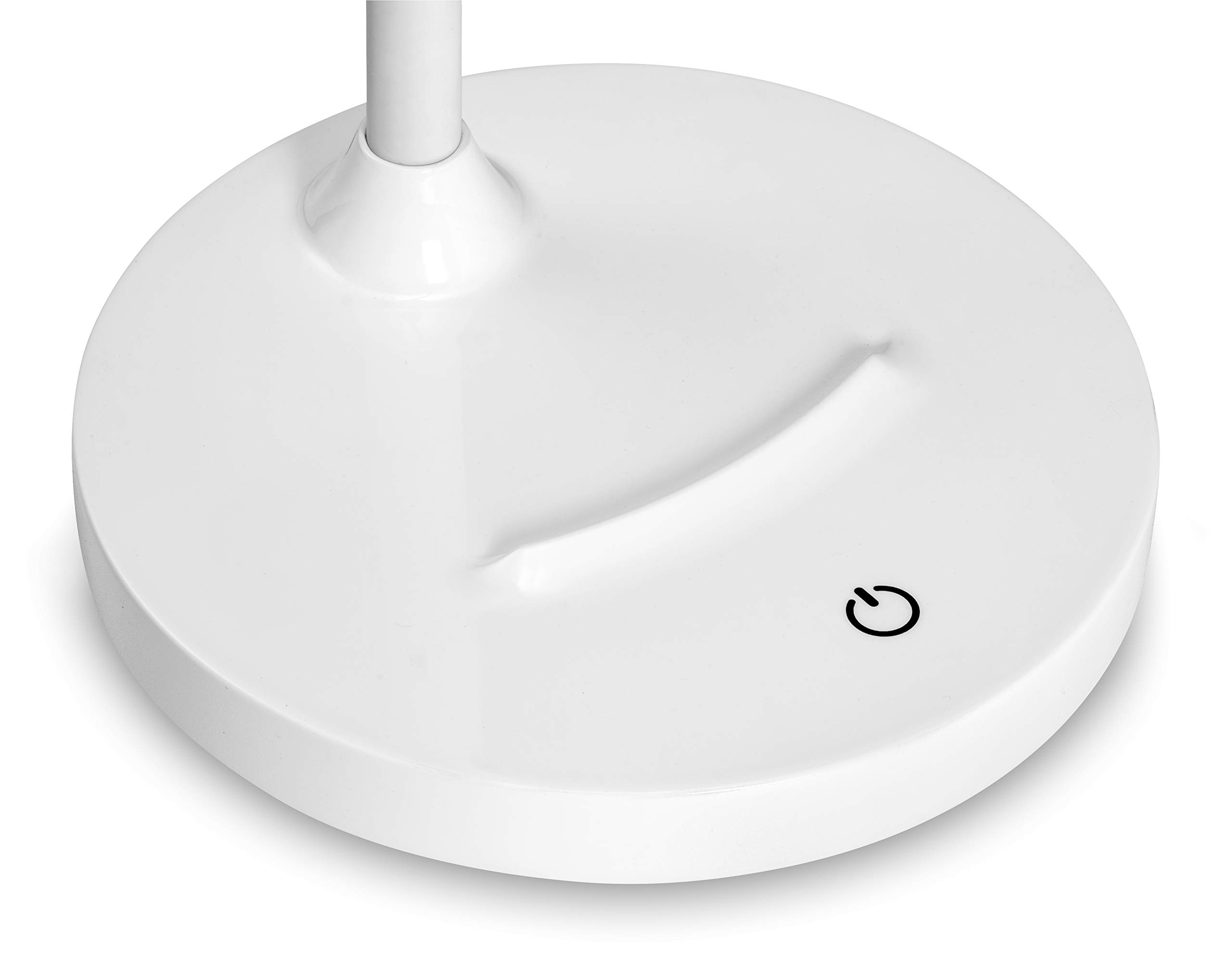CEP Lampe de Bureau LED FLEX Moderne à Intensité Variable, Interrupteur Tactile, Socle Porte Téléphone Incliné, Lampe sur Pied Blanc