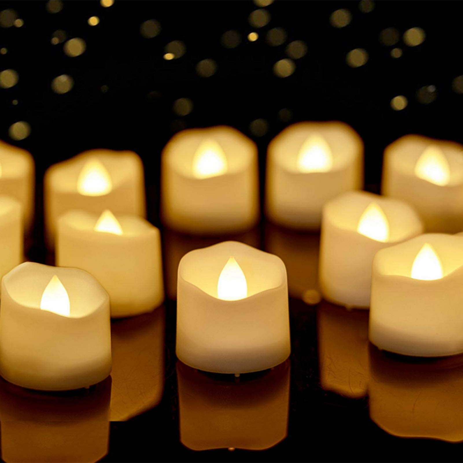 Confezione da 10 Candele a lume di Candela a LED Senza Fiamma, lumini a LED tremolanti Senza Fiamma, Durata della Batteria a Lunga Durata, Corpo Base Champagne, aggiornamento della luminosità