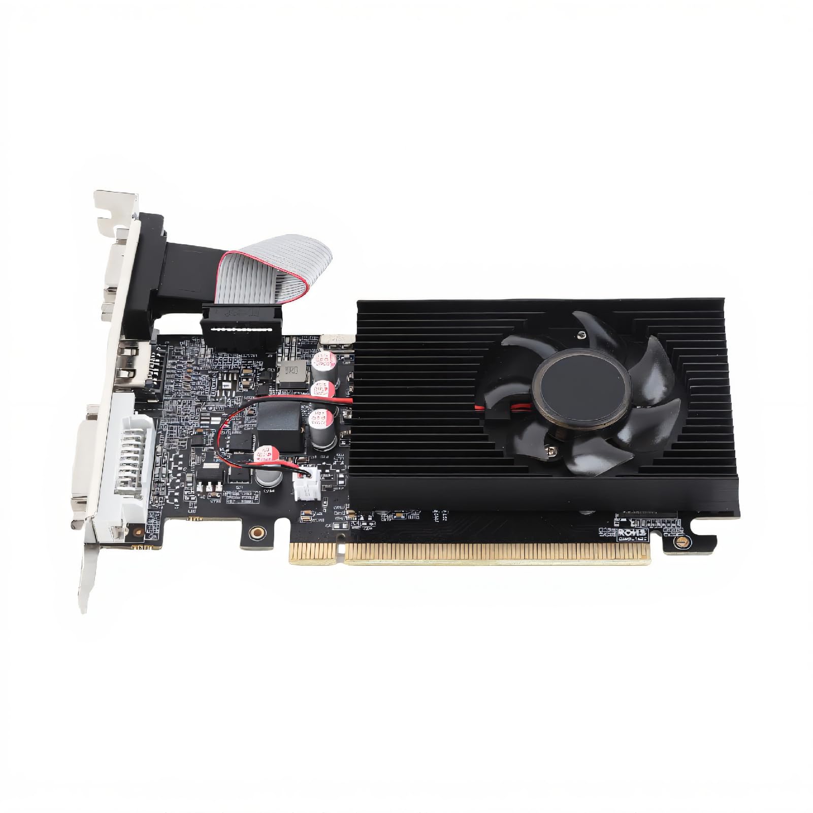 Dpofirs Scheda Grafica DDR3 GT710 da 2 GB 64 Bit, per DirectX 11, Slot PCI Express 2.0 16X, Interfaccia Multimediale HD, DVI, VGA, Scheda Video per PC, per Ufficio e Casa