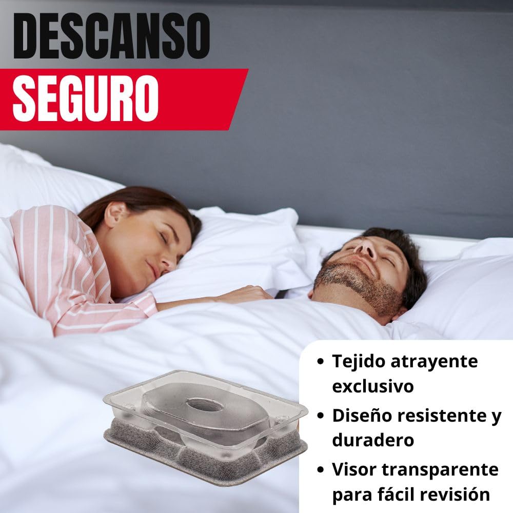 Remi Hogar Trampa Detectora de Chinches 12 Unidades | Monitor Transparente con Adhesivo Duradero | Prevención y Control No Tóxico hasta 6 Meses
