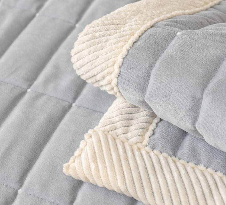 LUZBOSE 1 2 3 4-zits bankhoes antislip en stofdicht huisdier L-vormige bankhoes bank handdoek bank gooien deken (70 * 150 cm, grijs