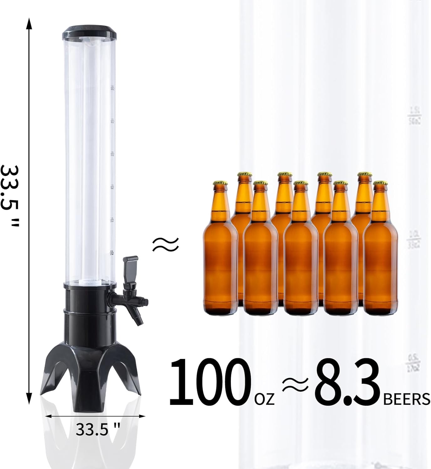 -Beverage Dispenser - Drink Dispensers for Parties -Perfect Home Bar Accessories - Alcohol, Beer & Liquor Dispenser - Mimosa Tower