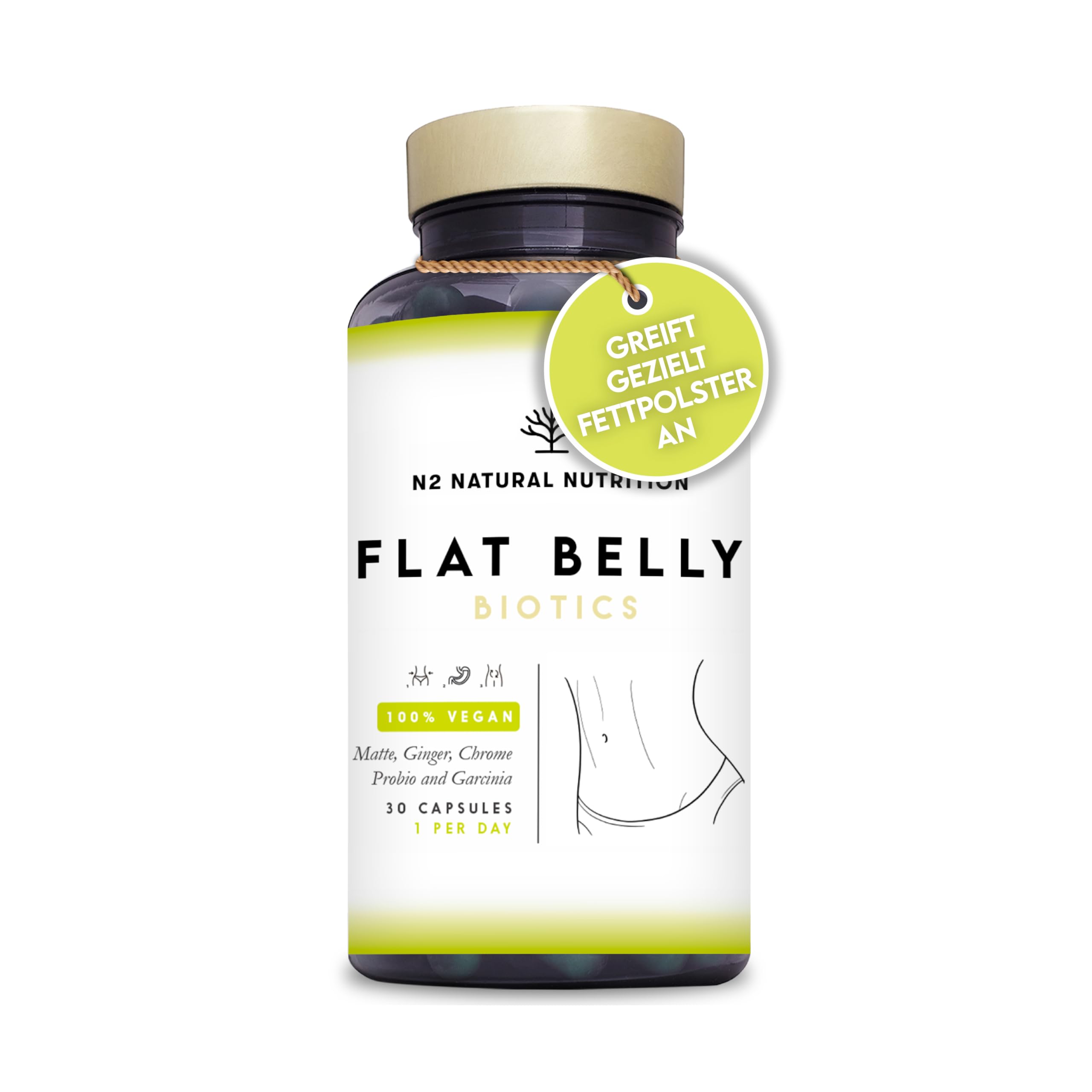 Kulturen Komplex Darmsanierung, 30 Mrd KBE, 6 Bakterienstämme, Darmbakterien, L. Gasseri, Garcinia, Ingwer, Mate, Chromium & Cayenne. Darmkur 30 vegane Kapseln. N2 Natural Nutrition