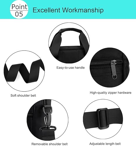 Miniatura 6 de zhongningyifeng Bolsa para laptop de 15.6 pulgadas para hombres y mujeres, impermeable, bolso de hombro para computadora, para negocios, oficina,