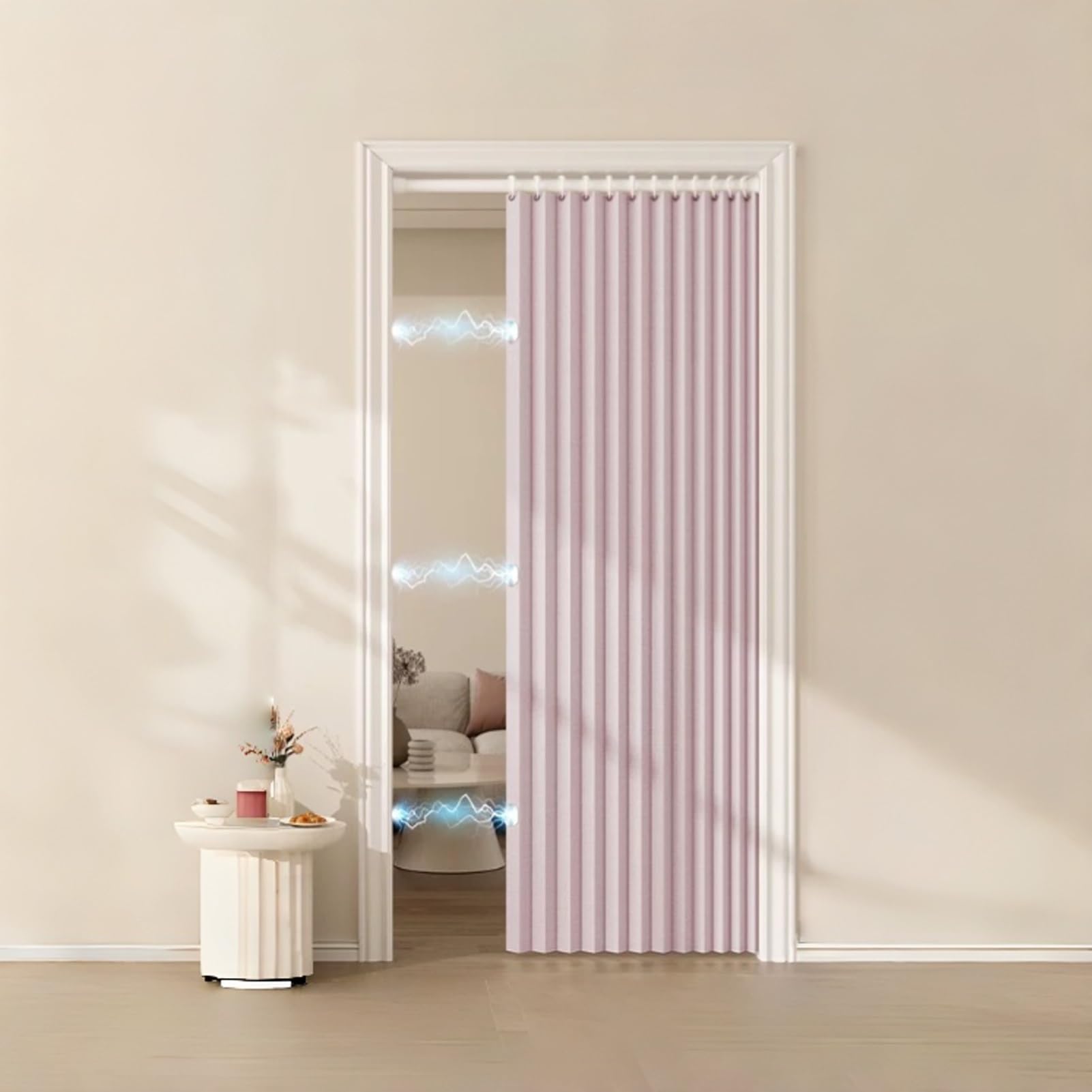 Separador magnético para puertas, cortina opaca sin taladro, para grandes espacios, ideal para sala de estar, dormitorio, baño y más