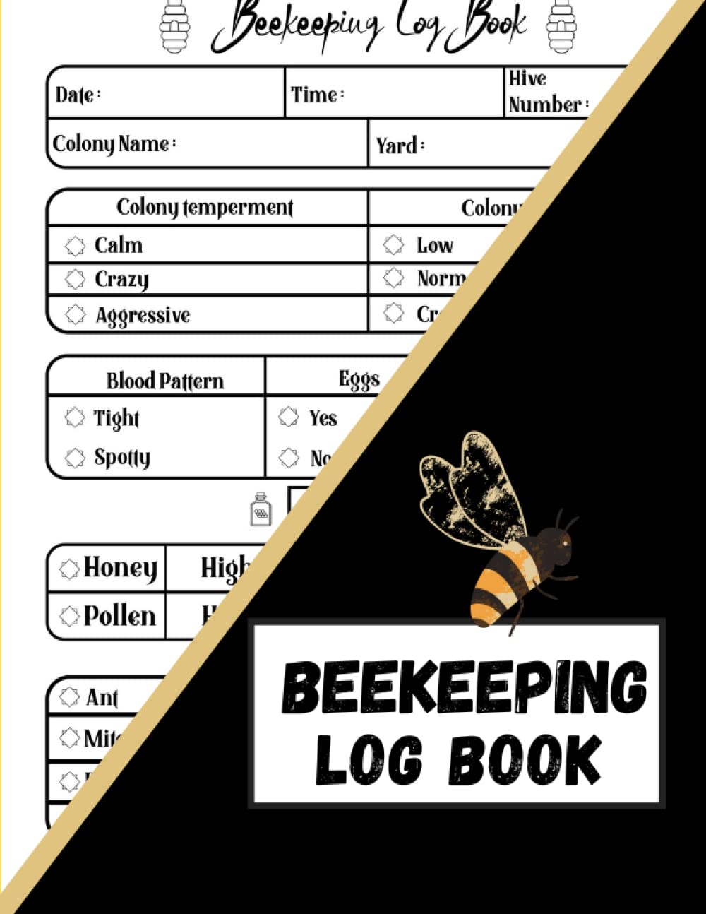 Beekeeping Log Book: Record & Track Your Beehive Progress and Behaviour | Large Print 130 Pages |Gifts For Bee Farmers, Beekeepers