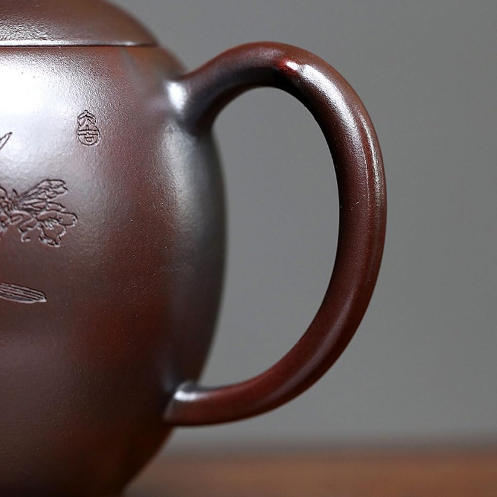 Czajniczek okrągły antyczny czerwony glina Huaixiang czajniczek przenośny ceramiczny podróżny zestaw do herbaty zaparzacz do herbaty