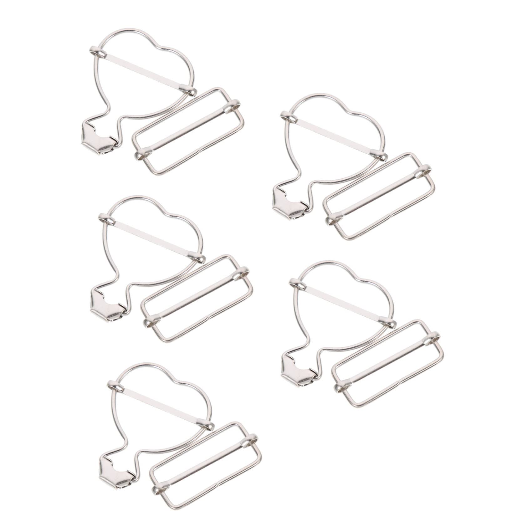 NUOBESTY 50stücke Teiliges Herzförmige Latzhosen Schnallen Verstellbare Overall-buckle Clips Für Kleidung Nähprojekte Langlebige Und Praktische Befestigungen Silberfarbe
