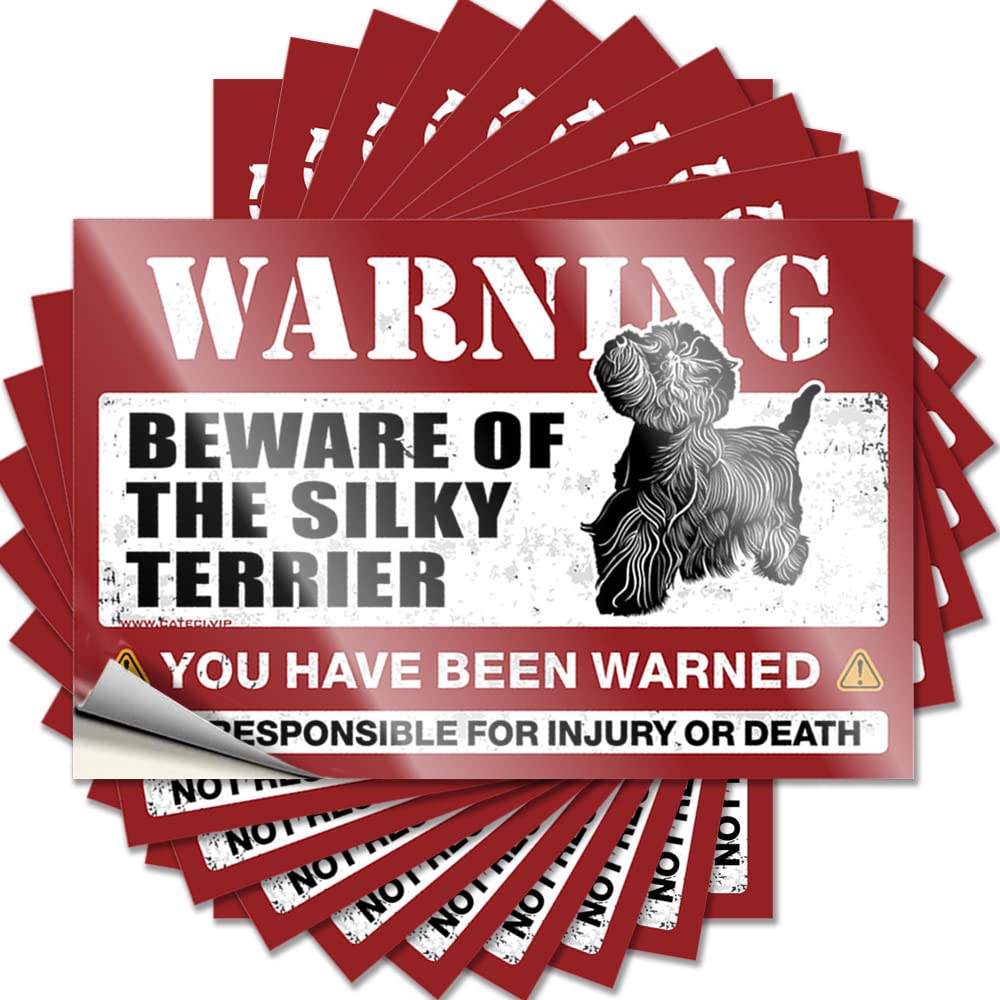 Saying Indoor Fall Decor Vinyl Sticker | Beware of Silky Terrier Coffee for Exterior Use(6X9CM)