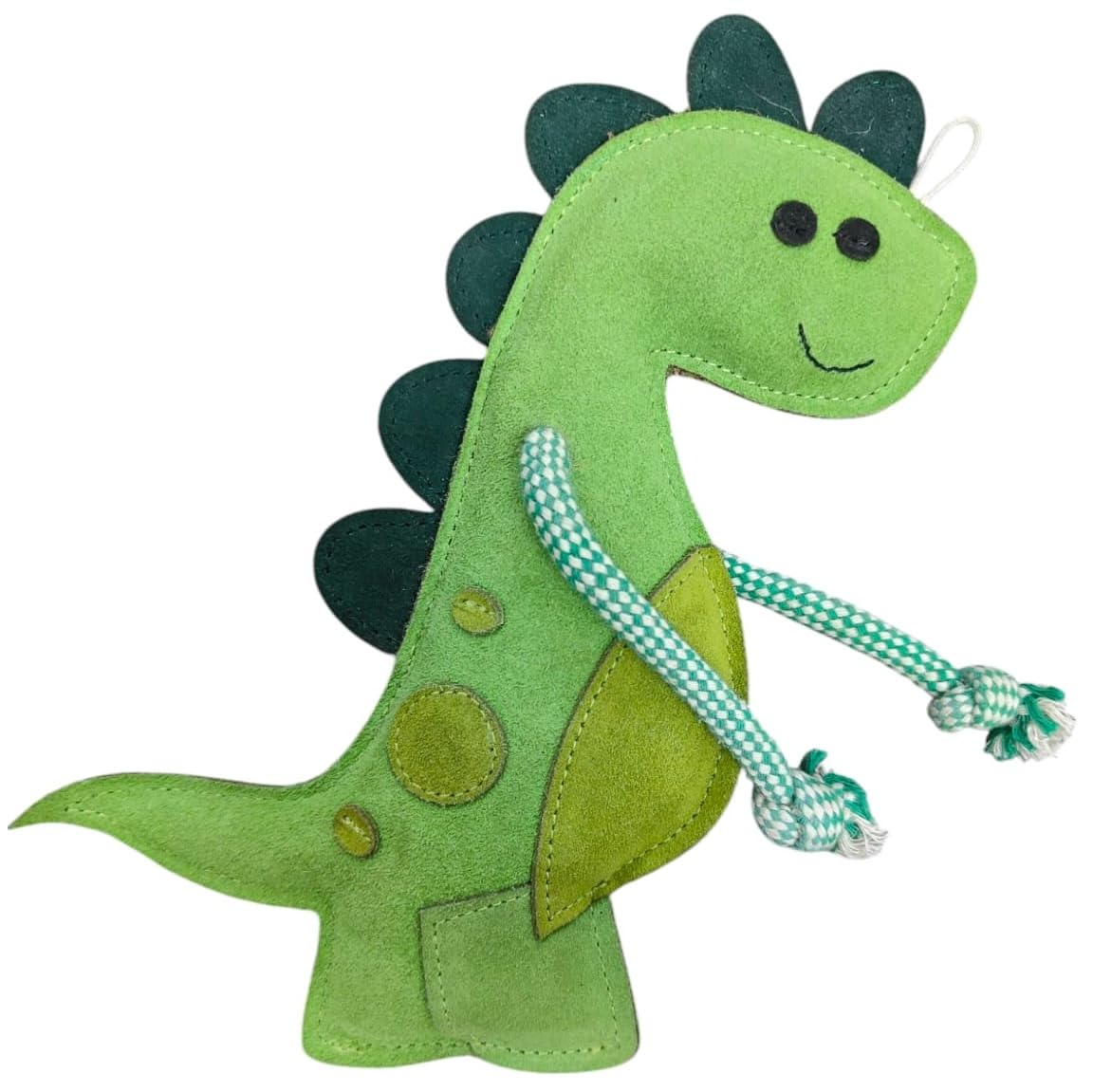 Fuzzl Eco Leather Digby Dino Dog Toy โ Durable Natural Leather Chew Toy for Dogs | Eco-Friendly, Non-Toxic & Safe | Perfect for Play, Fetch & Teething Puppies โ image 1