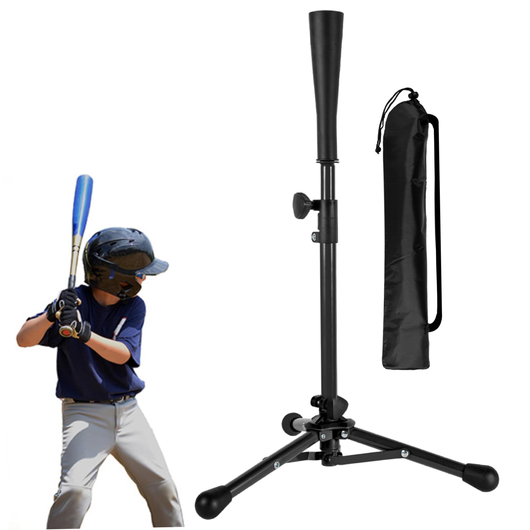 Camisetas de bateo para béisbol, camiseta de bateo de béisbol para niños, camisetas de trípode estable ajustable ajustable de 21-30 pulgadas para práctica de entrenamiento de , con un transporte
