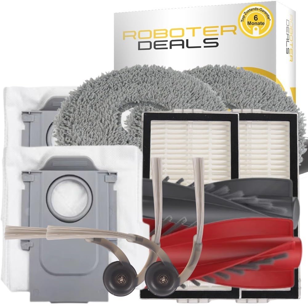 Roboter Deals - Zubehör Set, Ersatzteile Kit für Roborock Saros 10R (2X Filter, 1x Hauptbürste, 2X Pad, 2X Seitenbürste, 2X Staubbeutel)