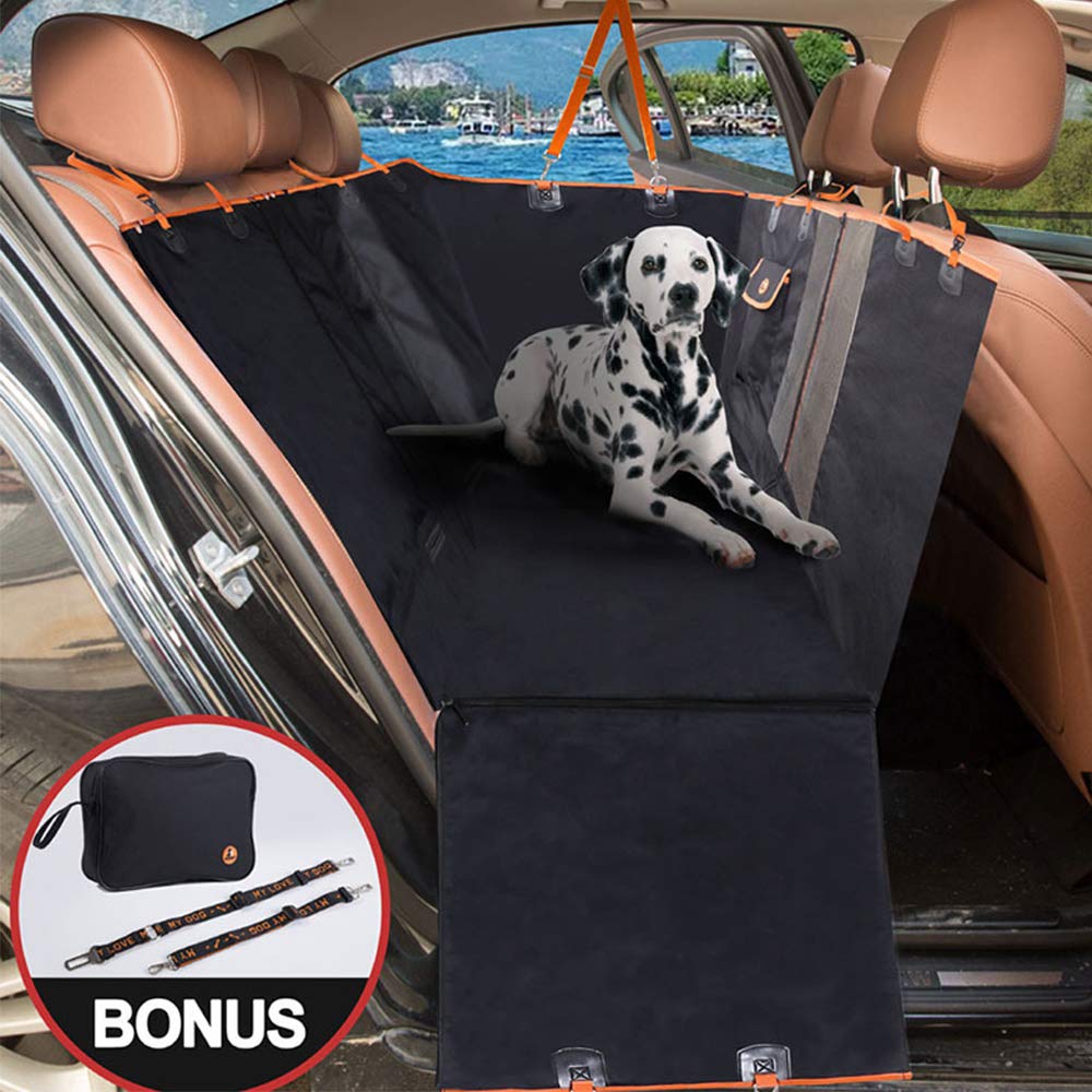 Housse de siège de Voiture pour Chien, hamac Convertible résistant aux Rayures,Housse de siège antidérapante pour Chiens, Voitures, camions, SUV (Noir)