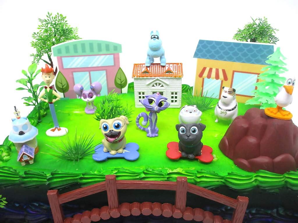 Puppy Dog Pals Deluxe Birthday Cake Topper Set and Themed Accessories (Unique Design)