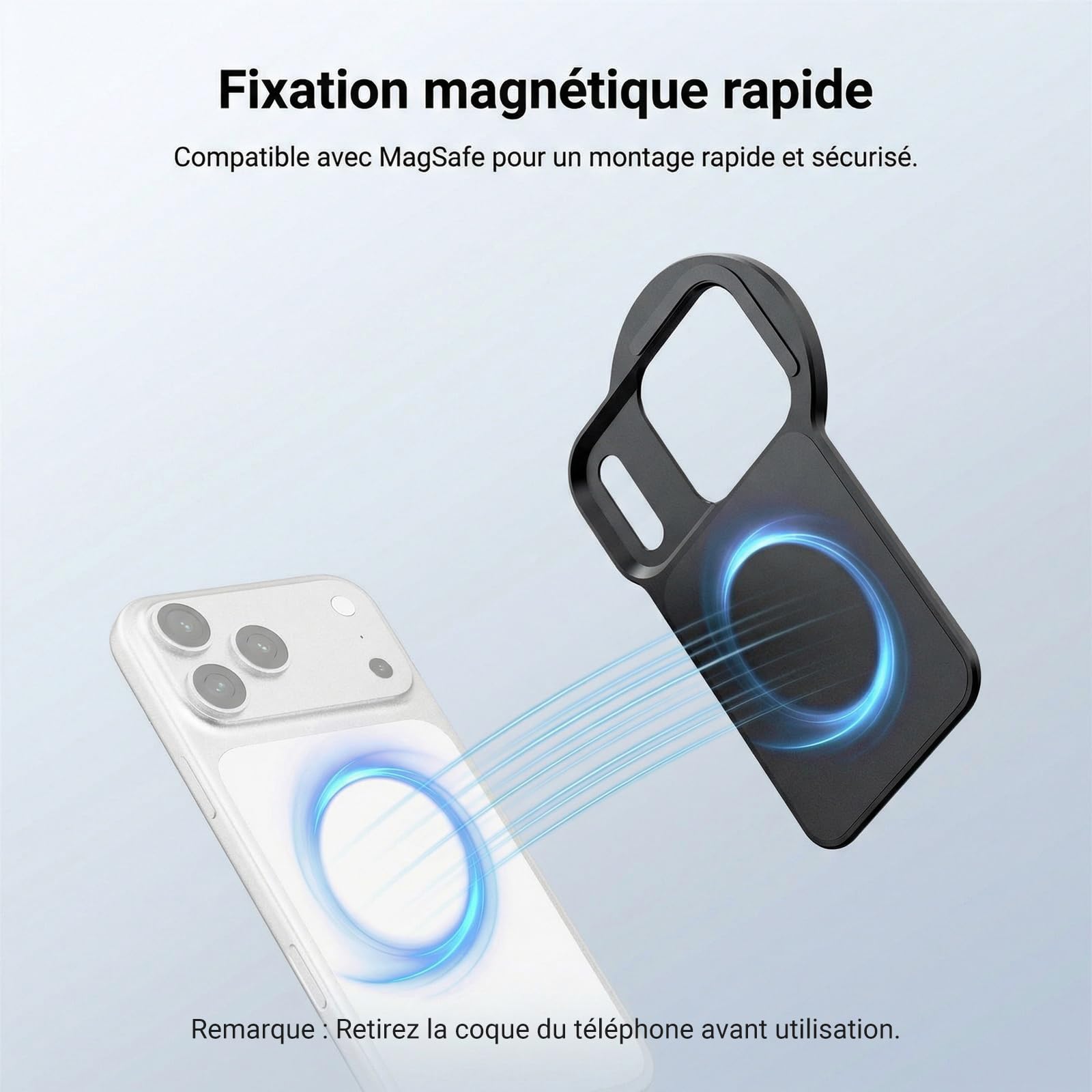 NEEWER Adaptateur Magnétique pour Filtre d'Objectif de Téléphone 6,3" avec Plaque Arrière et Accessoire,et Filtre Polarisant Circulaire CPL 67mm Compatible avec MagSafe iPhone 12/13/14/15/16/17 & Pro