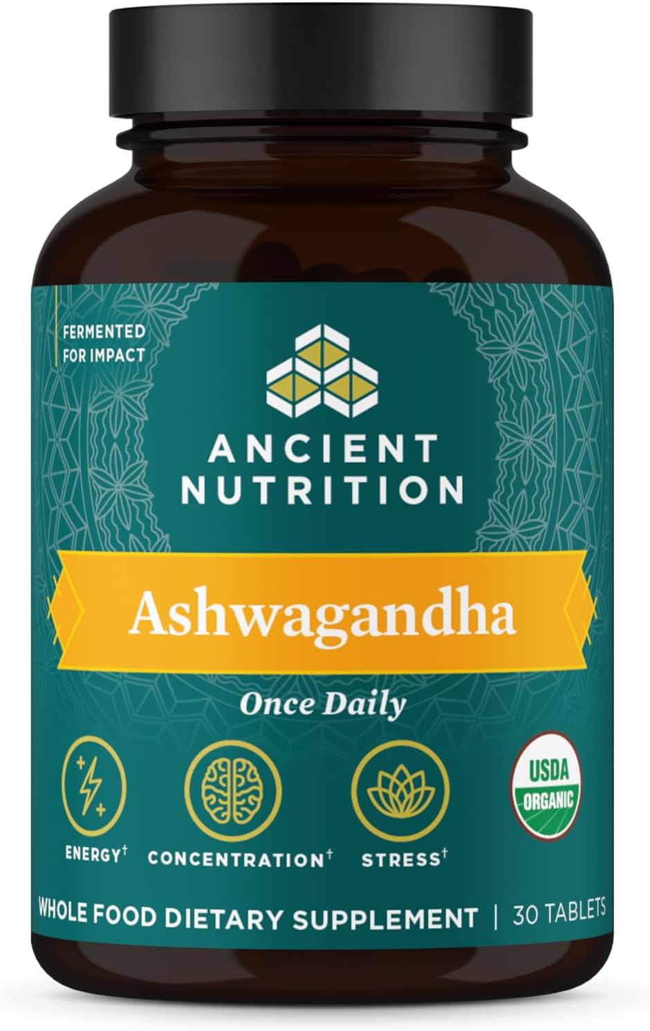 Ancient Nutrition Ashwagandha Capsules , Stress Relief, Supports Energy, Mental Clarity and Concentration, Reduces Fatigue and Anxiousness, Paleo and Keto Friendly, 30 Capsules