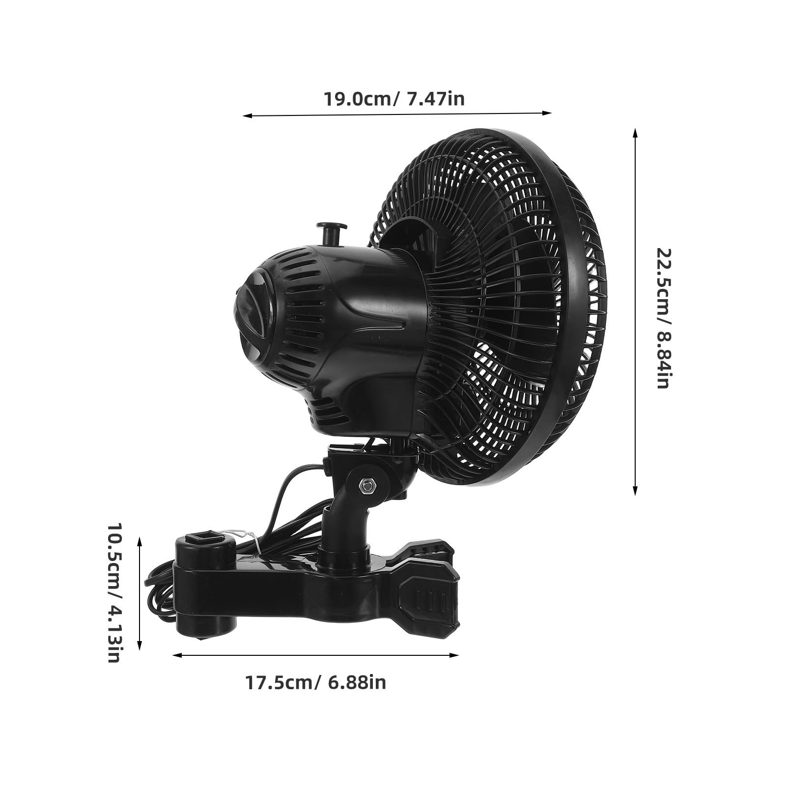 CLISPEED Ventilador Clip Portátil para Fiesta Verano, Ventilador Oscilante Abrazadera para Dosel y Mesa, Material Abs Imán de Cobre, Ligero Larga Duración