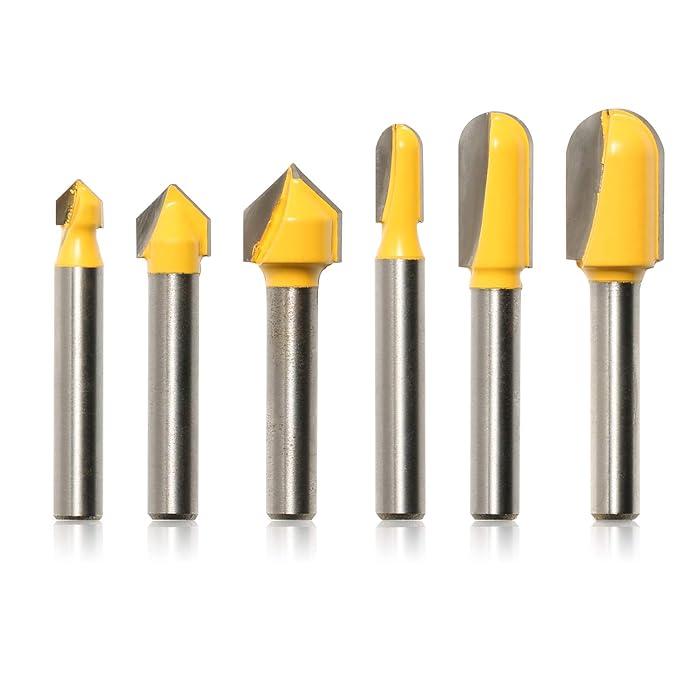 Buy Genmitsu CNC Router Bits Round Nose and V Groove Router Bit Set, 1/