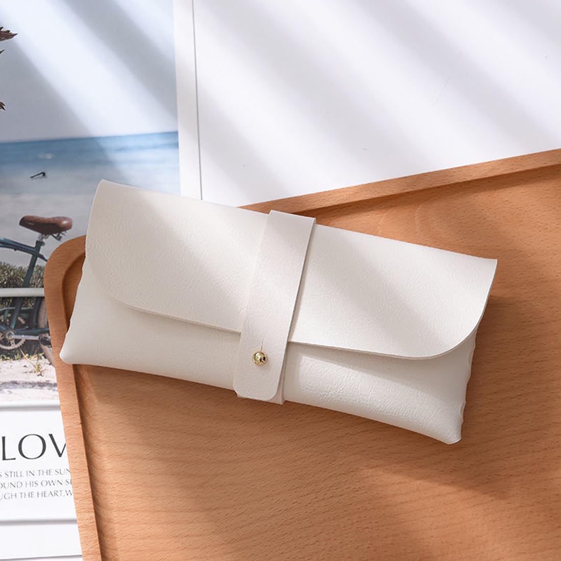 Étui à lunettes en cuir de vache véritable, organisateur de