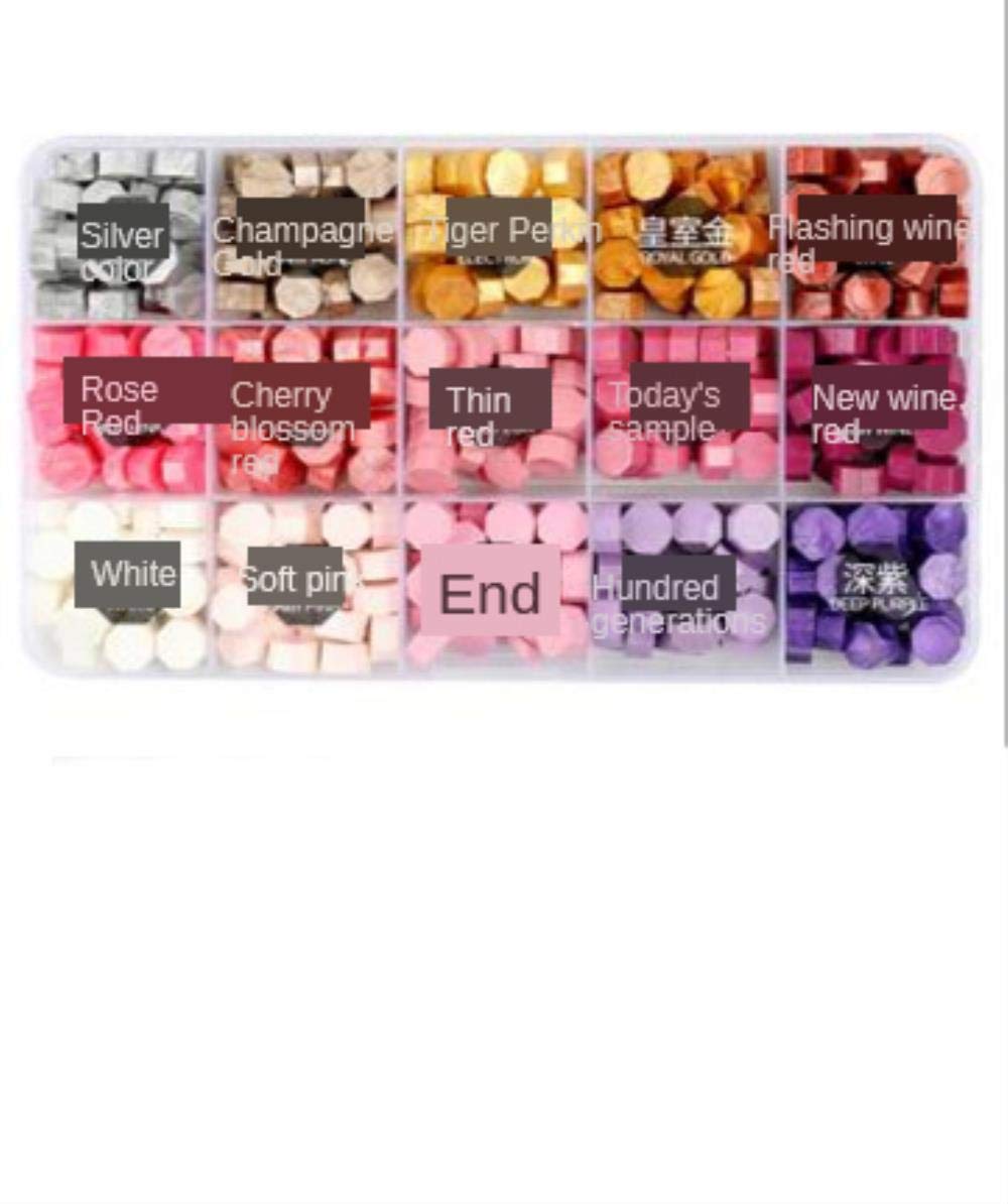 Ensemble de cire de laque en boîte transparente de 24 couleurs, tampons clairs, personnalisation de particules de joint de poudre d'or -15 couleur 3