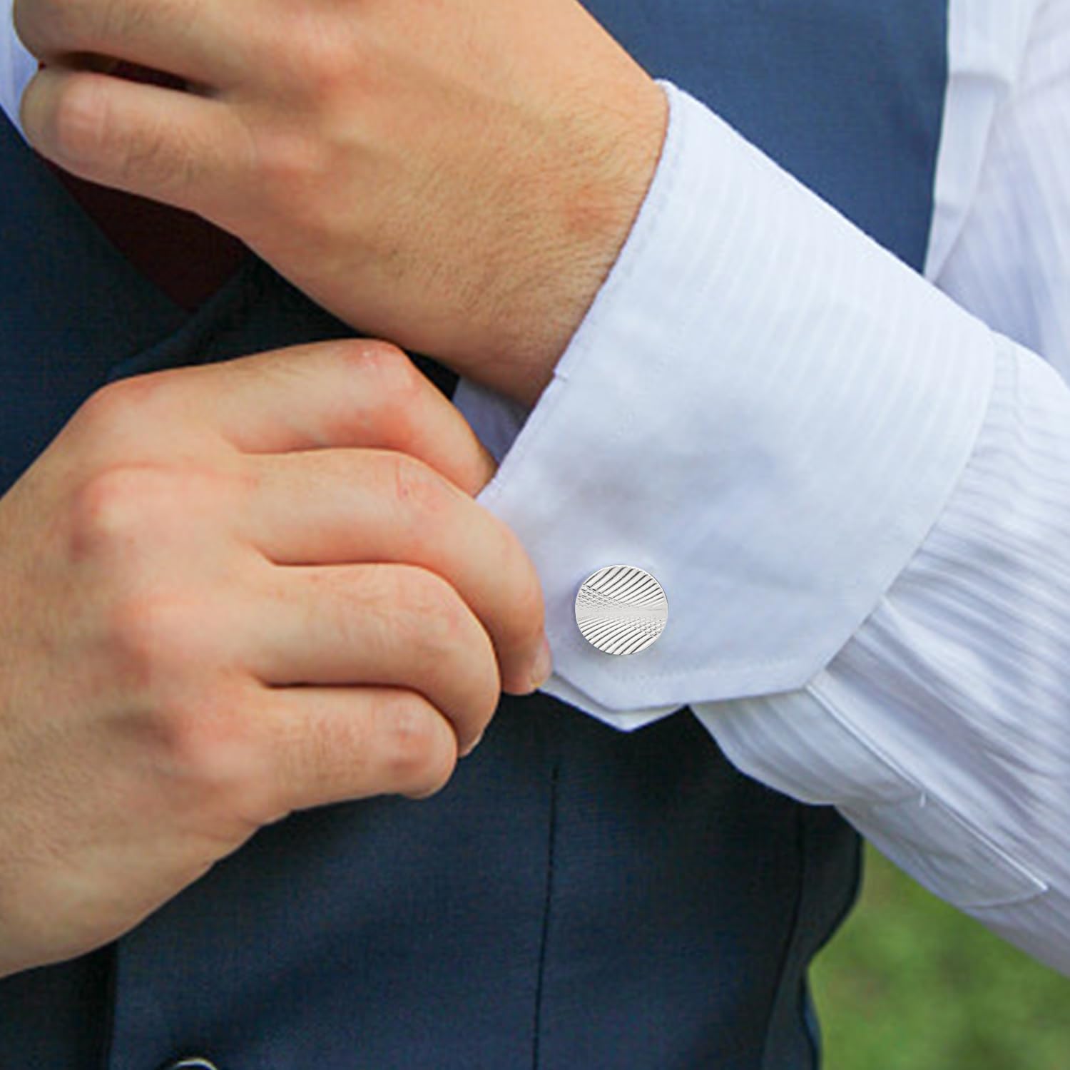 1 Morceau De Pince À Cravate Argentée en Acier Inoxydable, 1 Paire De Boutons De Manchette De Chemise pour Hommes, Tige De Pince À Cravate Élée, Un Cadeau pour Le Père.