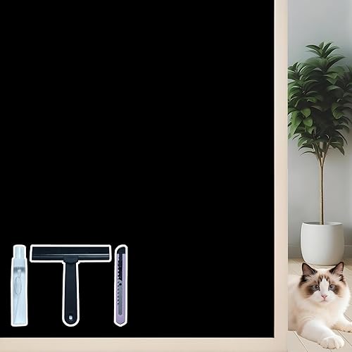 Película opaca para ventana, adherencia estática, protección de privacidad, anti-UV y bloqueo solar, adhesivo para ventana de control de calor, 17.3