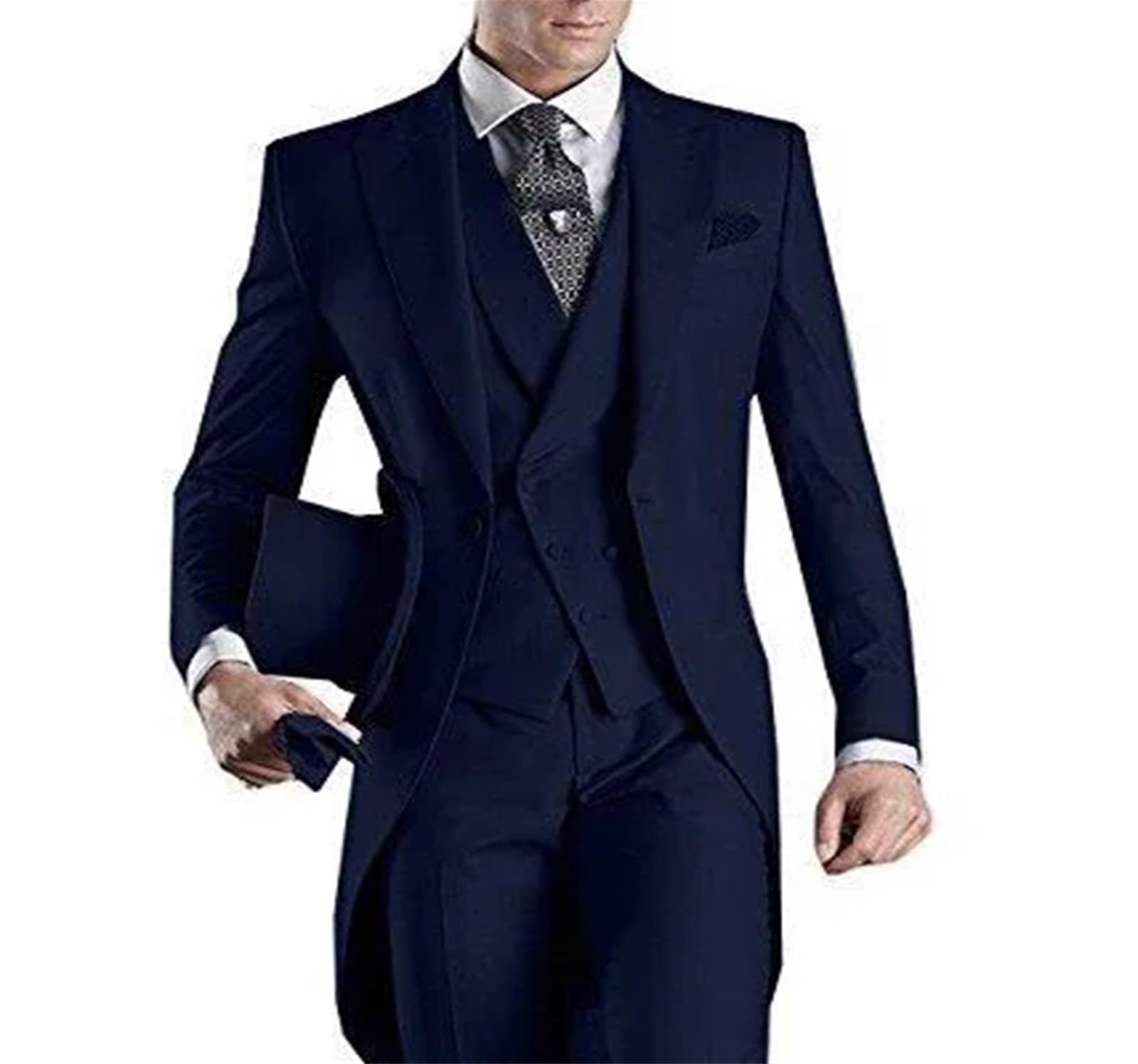 Hombre De Ajustado Groomsmen Smoking Traje de FRAC for Hombre, 3 Piezas, for Boda, Novio, Esmoquin, Formal, for graduación, Conjunto de Moda