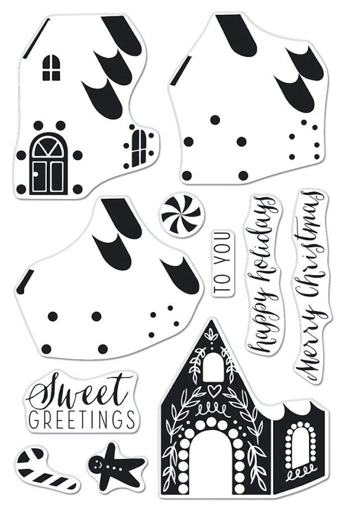 Hero Arts CM462 Color Layering Gingerbread House Clear Stamp Set