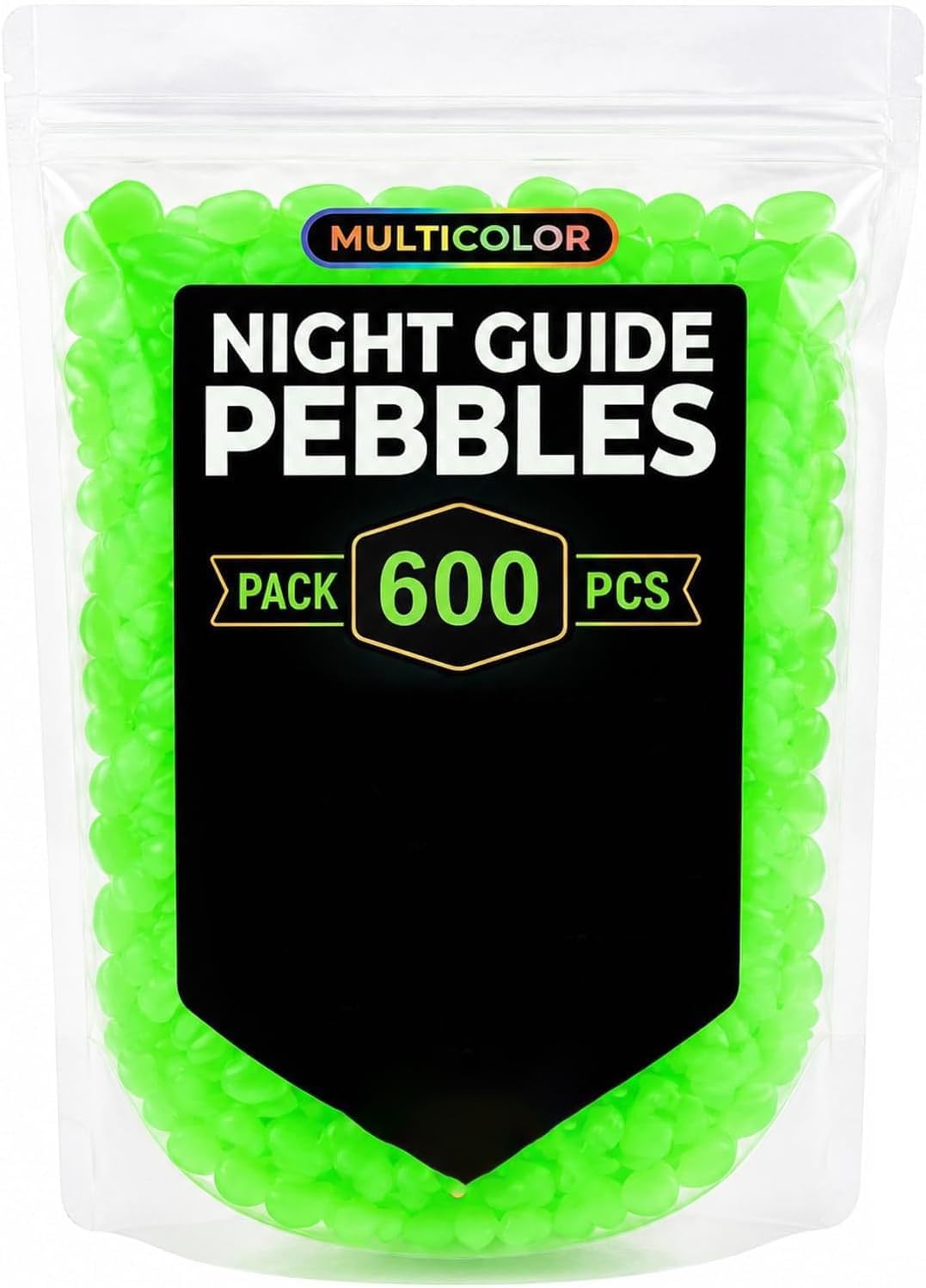 600Pcs Green Glow in the Dark Pebbles, Luminous Decorative Stones