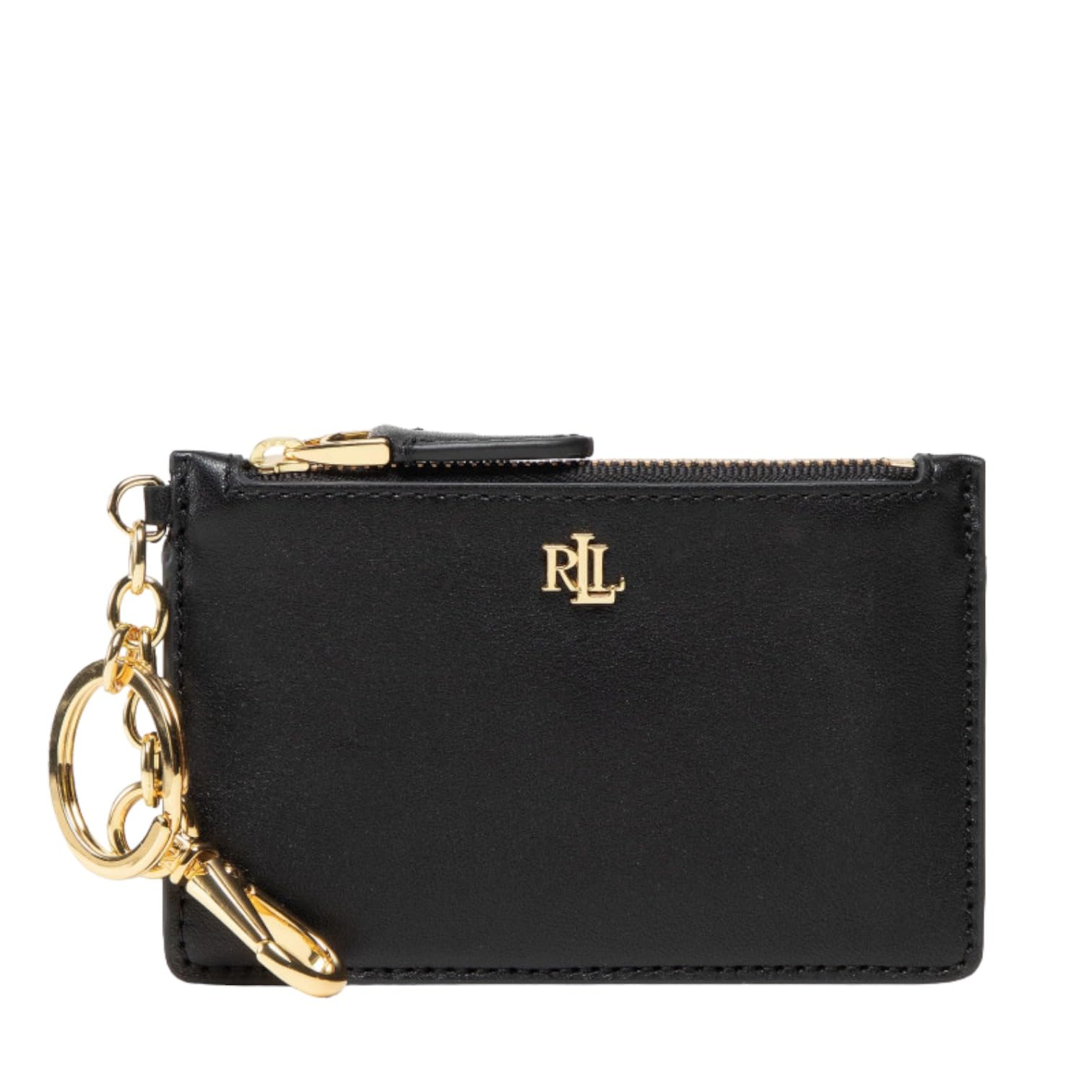 Lauren Ralph Lauren Kartenhalter Small Zip Card Cas 432876731, Schwarz , Taglia Unica