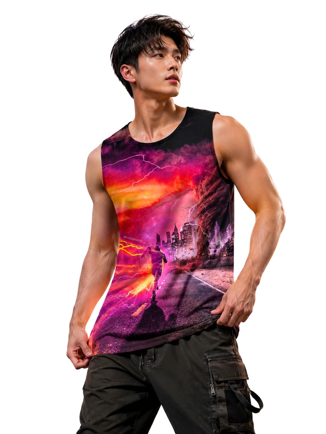 blacksmith Flash Surge Printed Sleeeveless Sando Tank top Gym & Street wear for Men-picture-35