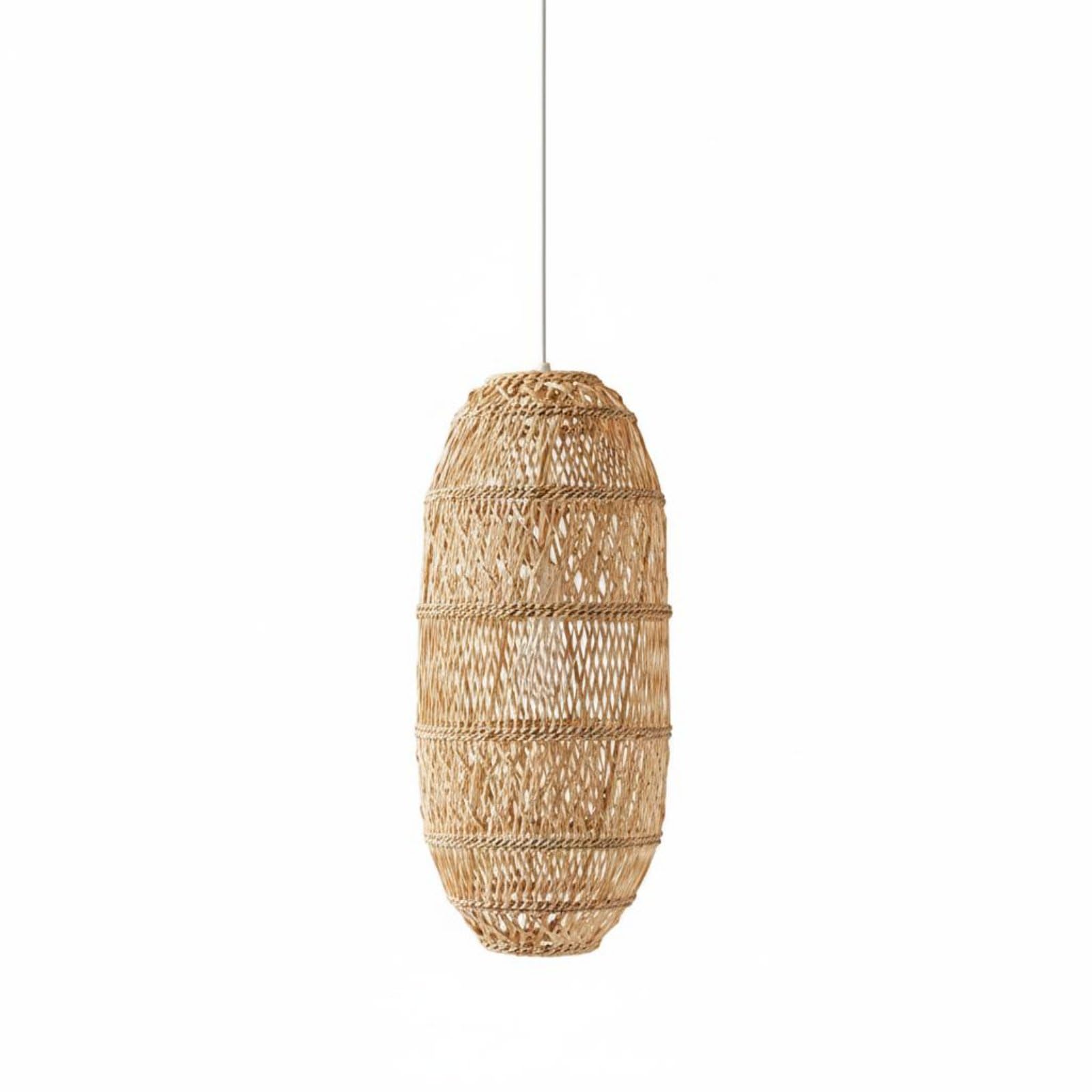 Retro Design Rattan Hanging Lampshade Pastoral Charm Woven Hanging Light Bohemian Design Natural Fiber Lamp Cover for Restaurant, Dining Room, Bedroom, 25-58cm, D | Home & Garden-image-13