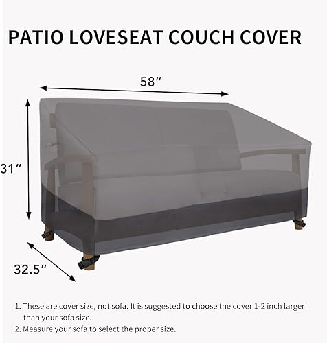 Miniatura 76 de Easy-Going Funda impermeable para sofá de exterior, funda resistente para sofá de patio de 3 plazas, resistente al viento, funda para muebles