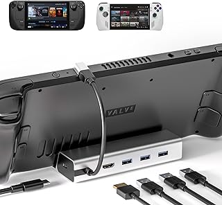 Upgraded 4K@60Hz TV Docking Station for Valve Steam Deck Dock, OwlTree 5 in 1 Steam Deck Dock Hub Stand with HDMI 2.0, 3 USB3.0, PD 100W Fast Charging Station for Stream Deck Dock Stand Accessories