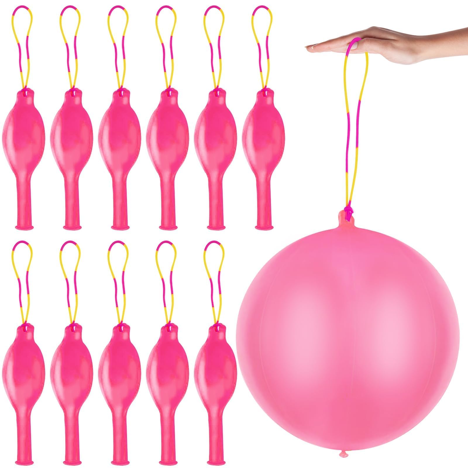 Amazon.com: 12 Pcs Pink Punch Balloons | with Rubber Band Handle