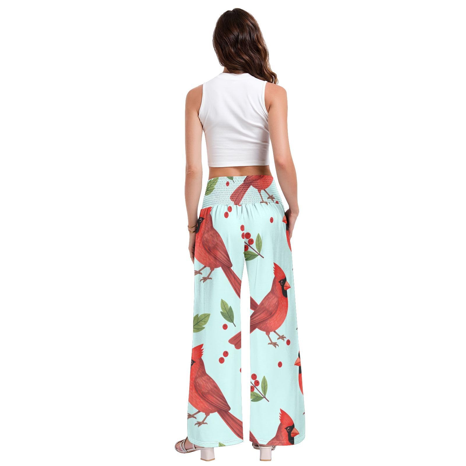 Red Plumage - Pantalones de yoga para mujer, resistentes a las arrugas, pantalones casuales de viaje