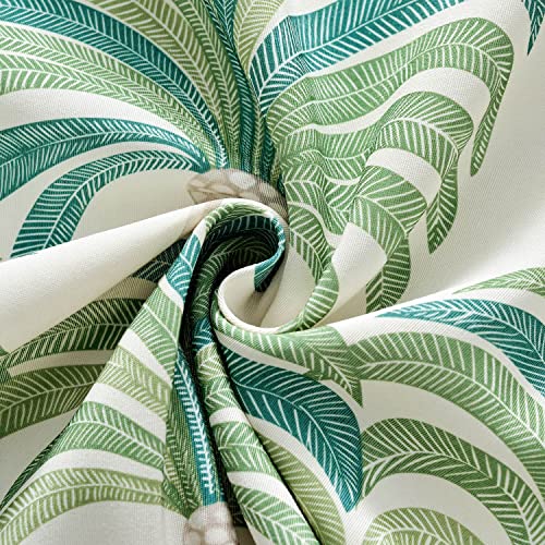 Image of VOGOL Front Door Panel Curtains, Tropical Green Leaves Printed Rod Pocket French Door Curtains, 72 Inches Long Patio Door Curtain for Living Room Sliding Glass Door, 1 Piece