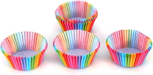 Miniatura 7 de Envoltorios para magdalenas, 100 unidades de arco iris brillante estándar para hornear cupcakes, papel para hornear magdalenas, cajas para pasteles