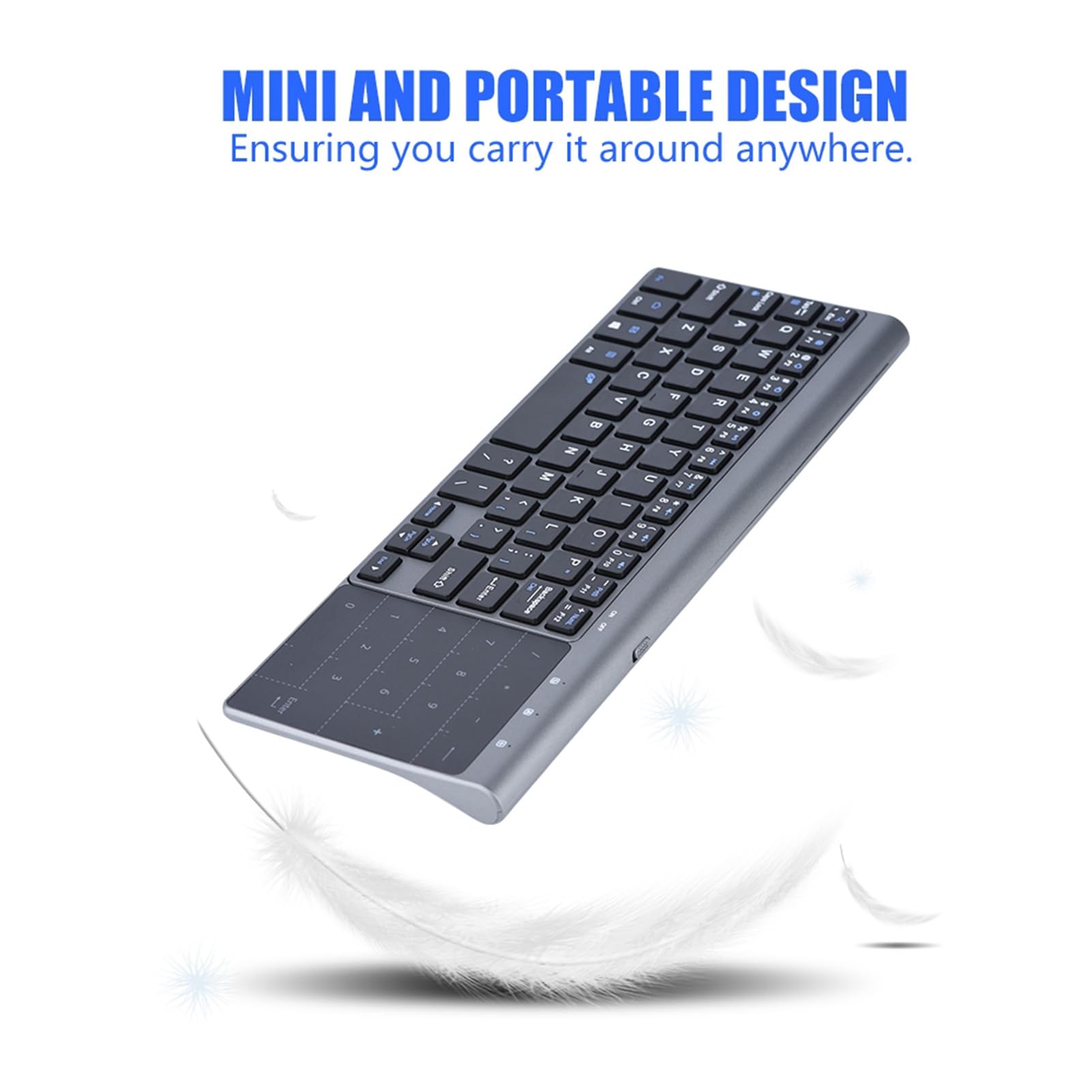 Zerone Tastatur Wireless 2.4Ghz Numerische Tastatur tragbar Ultrasottische Maus Combo für PC Laptop Smart TV HTPC Android