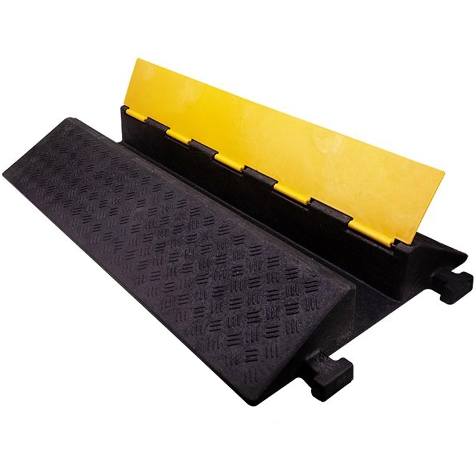 Canalina Passacavi Calpestabile, Passacavi Pavimento in Gomma e Plastica, Dossi Artificiali Modulari per Cavi con Coperchio Superiore Apribile, Capacità di Carico 500 Kg(100*58*12cm/39*23*5in)