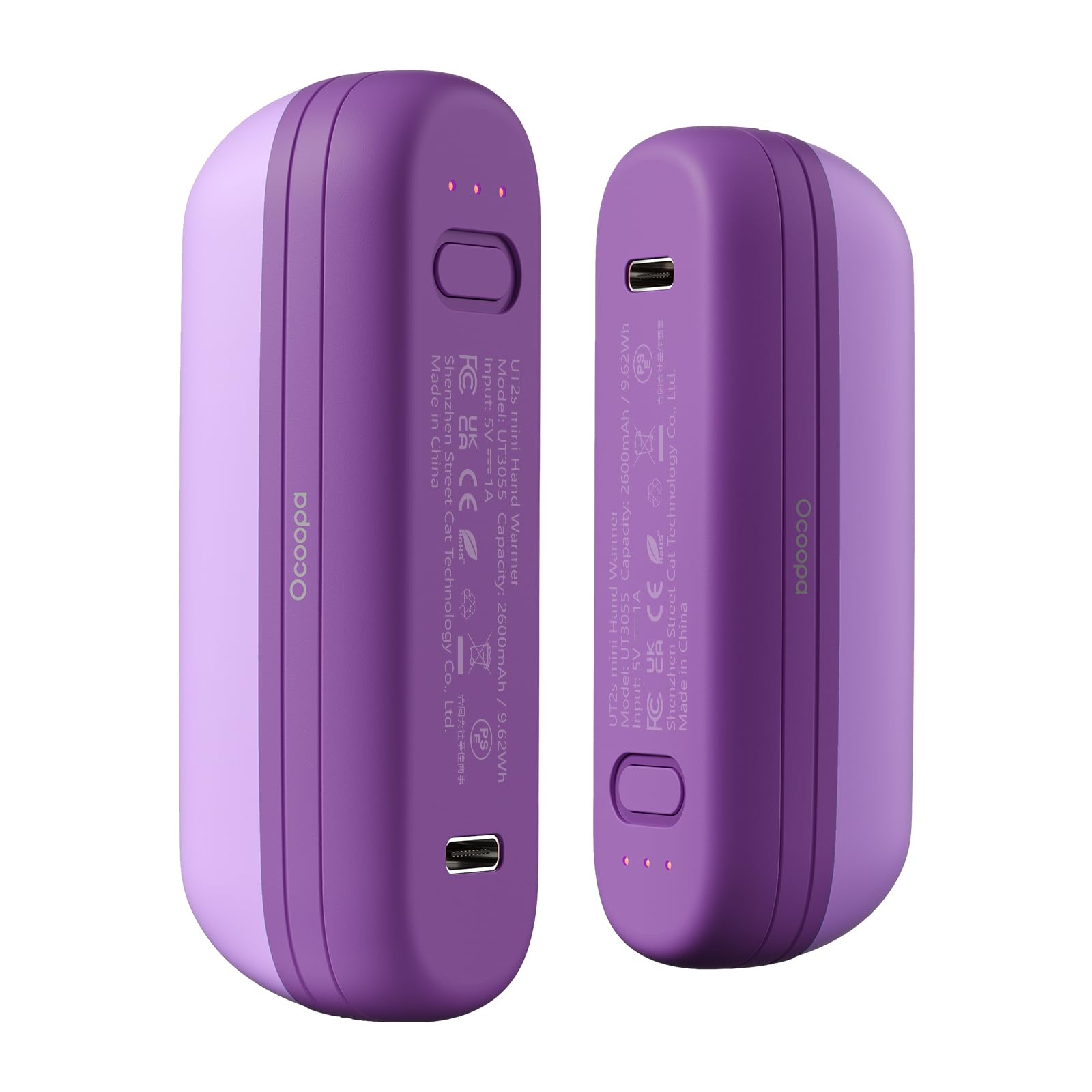 OCOOPA Scaldamani Ricaricabili 2 in 1, Scaldamani Elettrico Magnetico 5200mAh, Scaldamani Tascabili, 3 Livelli di Riscaldamento Fino a 52 ℃, Regali da Campeggio per la Pesca per Uomo, UT2s Mini