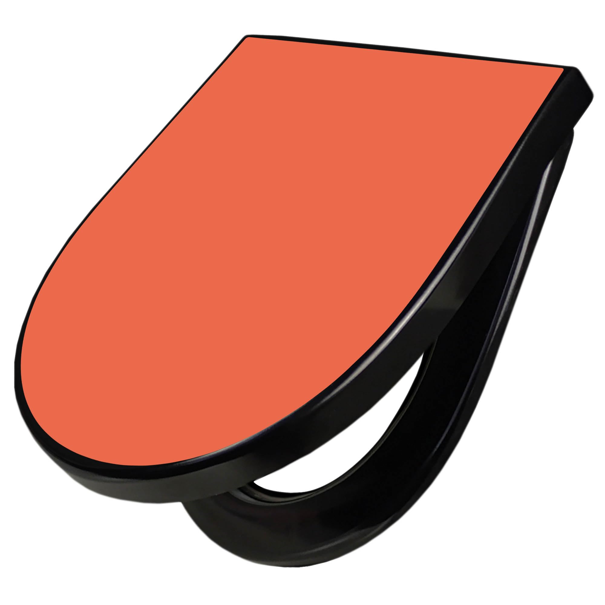banjado WC Sitz mit Absenkautomatik D Form - Toilettendeckel mit Absenkautomatik D Form - Klodeckel Softclose - stabile Klobrille - Toilettensitz Schwarz - Farbe Orange
