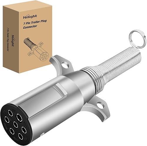 Miniatura 9 de Nilight Enchufe de remolque RV de 7 pines, extremo macho resistente, 7 vías redondo, receptáculo de empalme, accesorios de repuesto para enganche