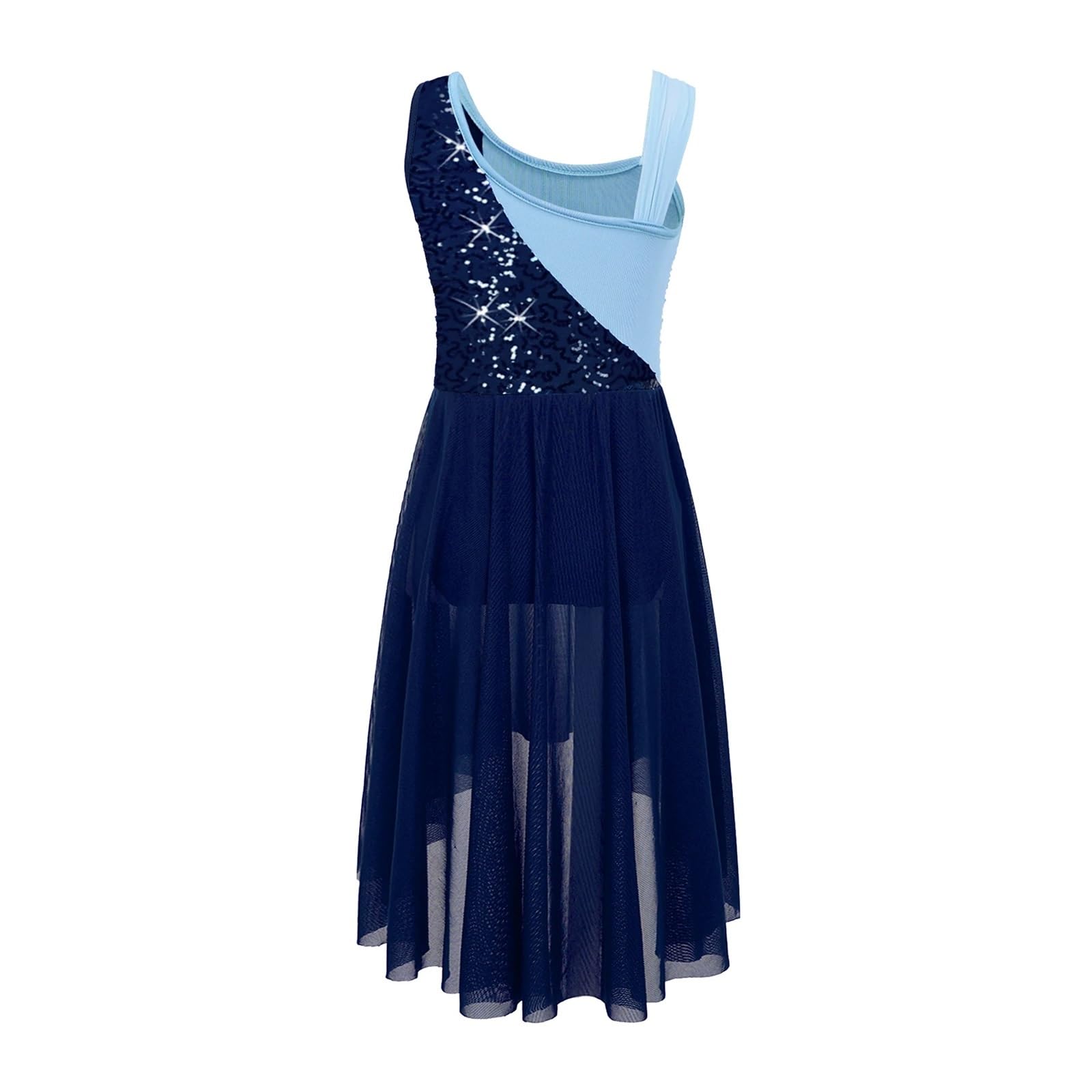 Vestido De Patinaje ArtíStico Vestido de baile lírico con lentejuelas for niñas, vestido de tutú de ballet for niños, leotardo de gimnasia, baile de salón, ropa de actuación de baile moderno Para Artí