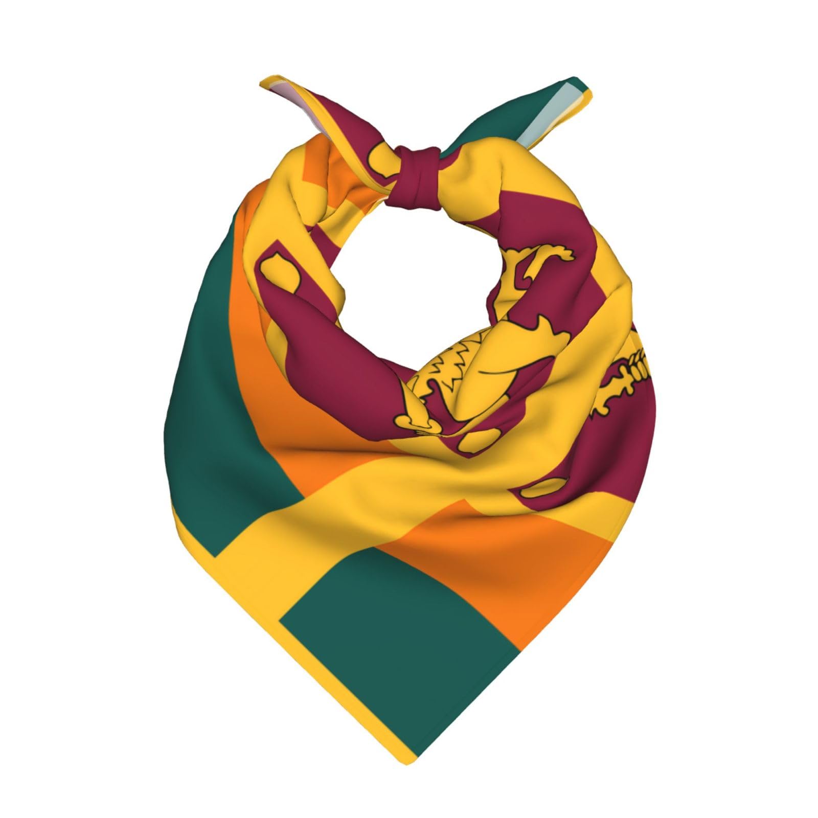 Lplsnws Unisex Black Sri Lanka Flag Bandana For Women Or Men, Polyester, Casual, 55X55 Cm,