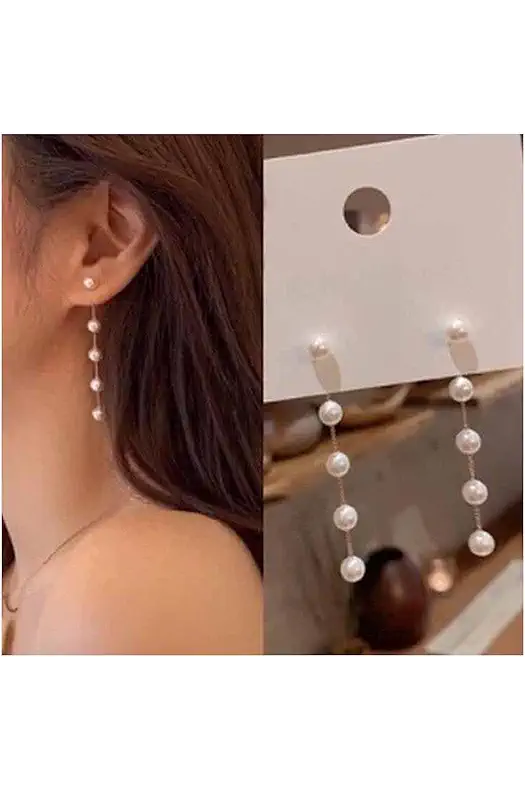 Yheakne Boho Pearl Drop Dangle Earring Gold Long...